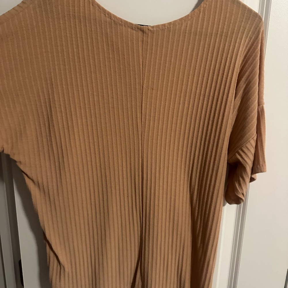 Women's Tan Ribbed Top